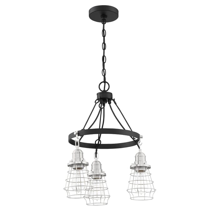 Craftmade Thatcher 3-Light Transitional Chandelier in Flat Black with Brushed Polished Nickel Craftmade Thatcher 3-Light Transitional Chandelier in Flat Black with Brushed Polished Nickel