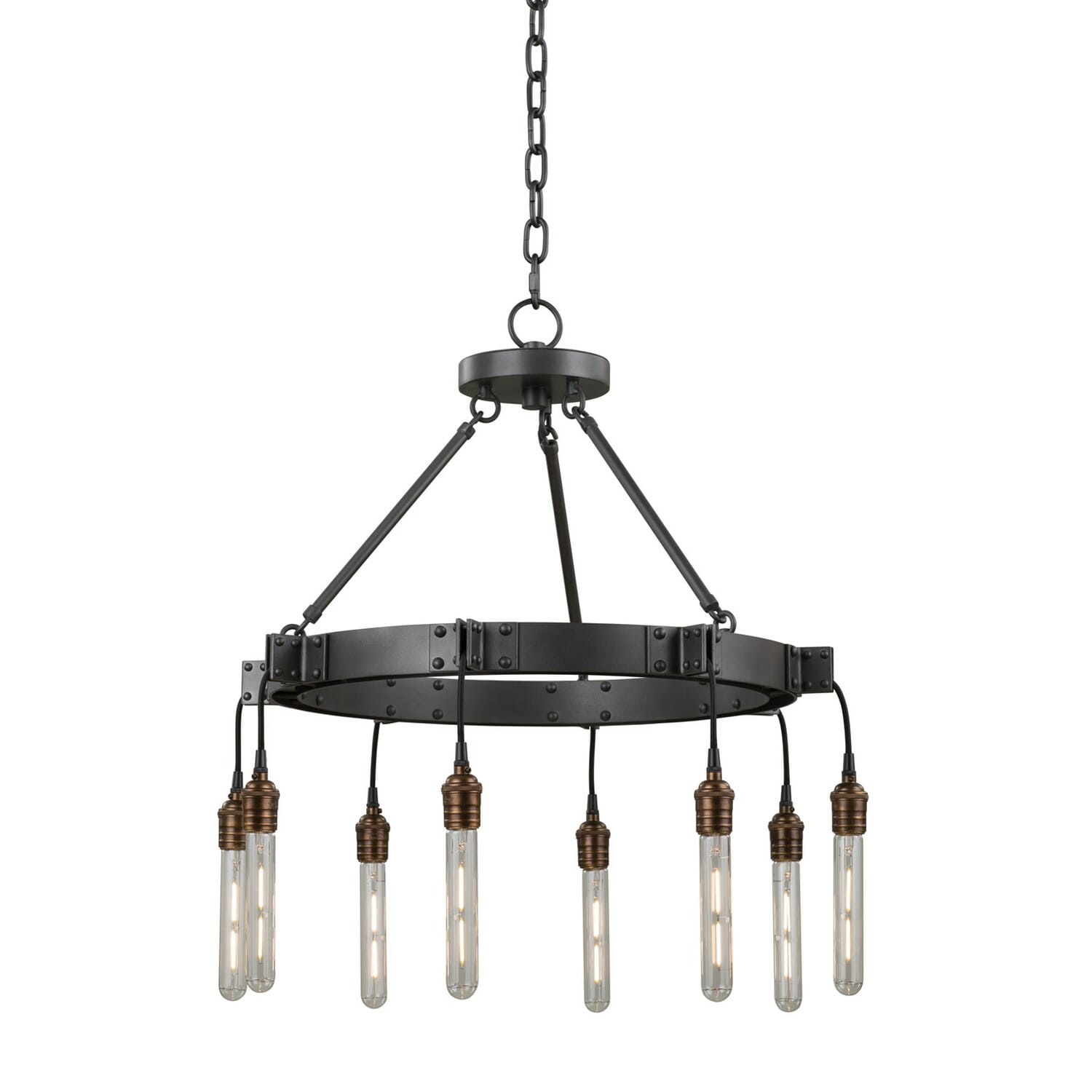 Kalco Stuyvesant 8-Light Chandelier in Matte Gun Metal - LightsOnline.com