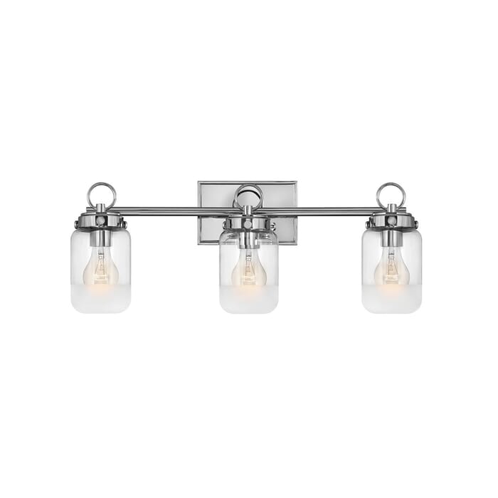 Hinkley Penley 3-Light 6" Bathroom Vanity Light in Polished Nickel Hinkley Penley 3-Light 6" Bathroom Vanity Light in Polished Nickel
