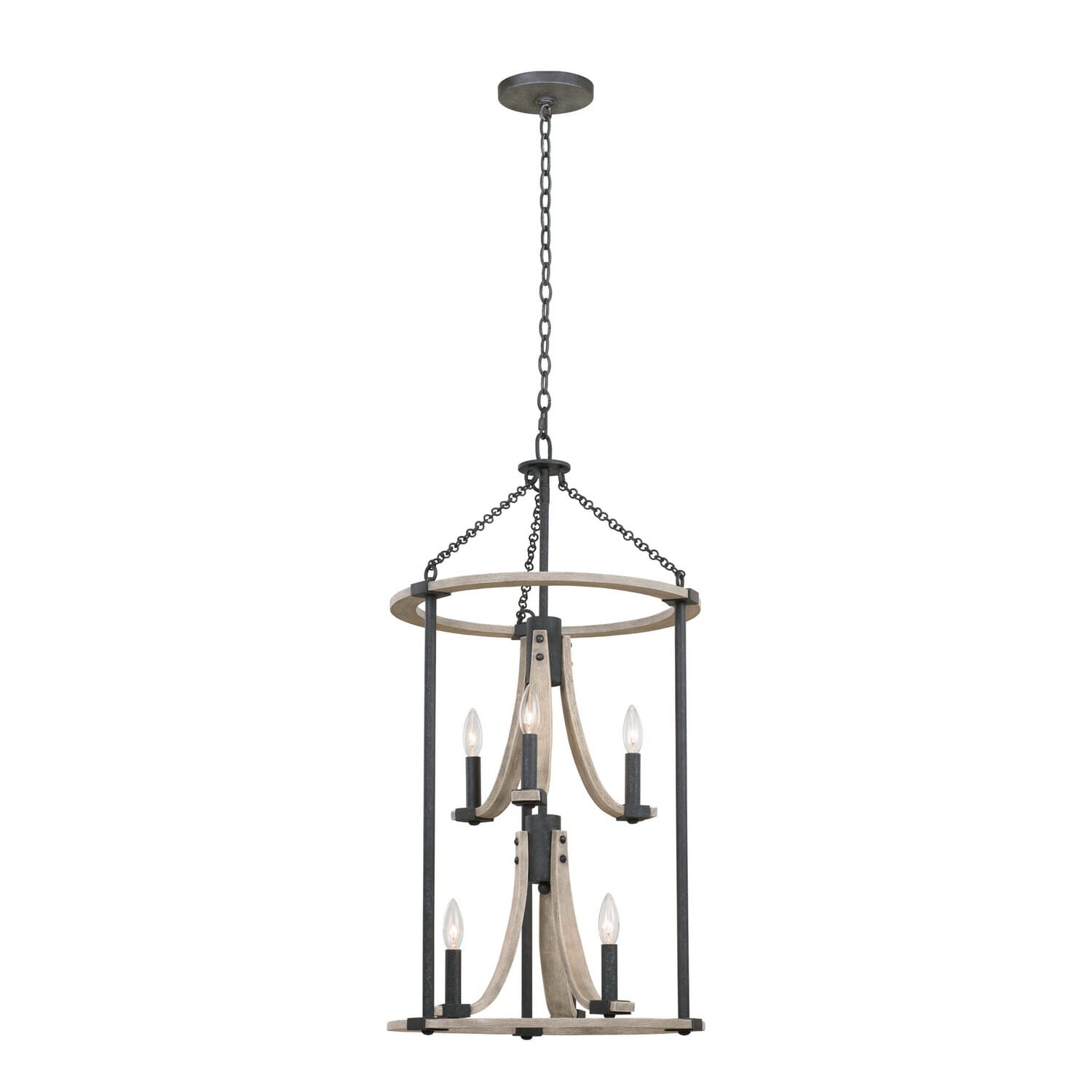 Kalco Middleton 6-Light Pendant Light in Natural Iron