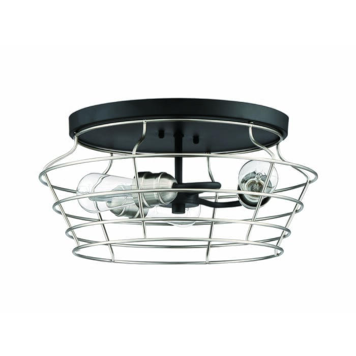 Craftmade Thatcher 3-Light 17" Ceiling Light in Flat Black with Brushed Polished Nickel Craftmade Thatcher 3-Light 17" Ceiling Light in Flat Black with Brushed Polished Nickel