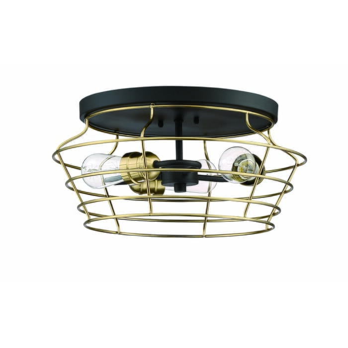 Craftmade Thatcher 3-Light 17" Ceiling Light in Flat Black with Satin Brass Craftmade Thatcher 3-Light 17" Ceiling Light in Flat Black with Satin Brass