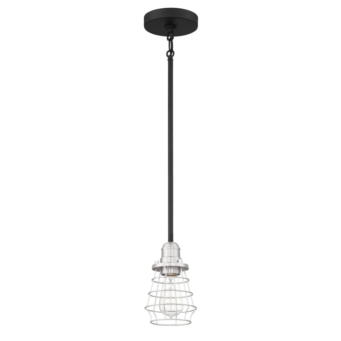 Craftmade Thatcher 9" Mini Pendant in Flat Black with Brushed Polished Nickel Craftmade Thatcher 9" Mini Pendant in Flat Black with Brushed Polished Nickel