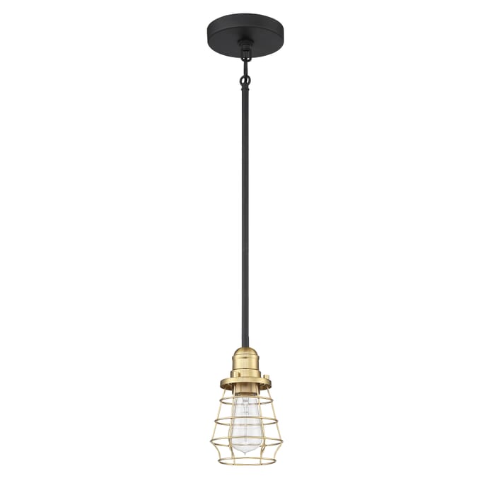 Craftmade Thatcher 9" Mini Pendant in Flat Black with Satin Brass Craftmade Thatcher 9" Mini Pendant in Flat Black with Satin Brass