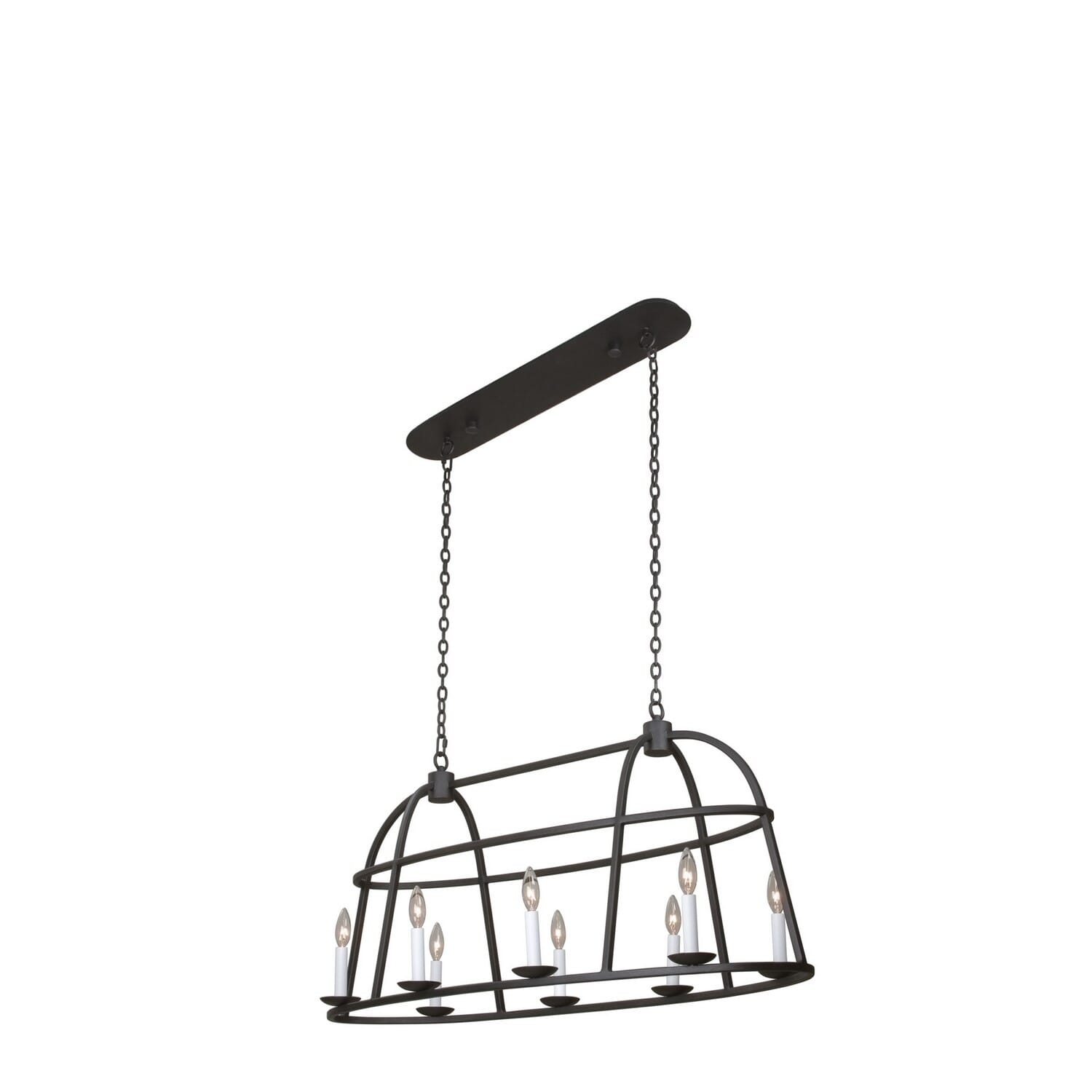 Wickenburg 8-Light Kitchen Island Light in Black Iron