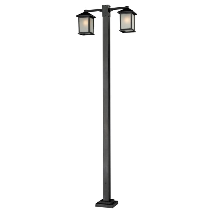 Z-Lite Holbrook 2-Light Outdoor Post Mounted Fixture Light In Black Z-Lite Holbrook 2-Light Outdoor Post Mounted Fixture Light In Black