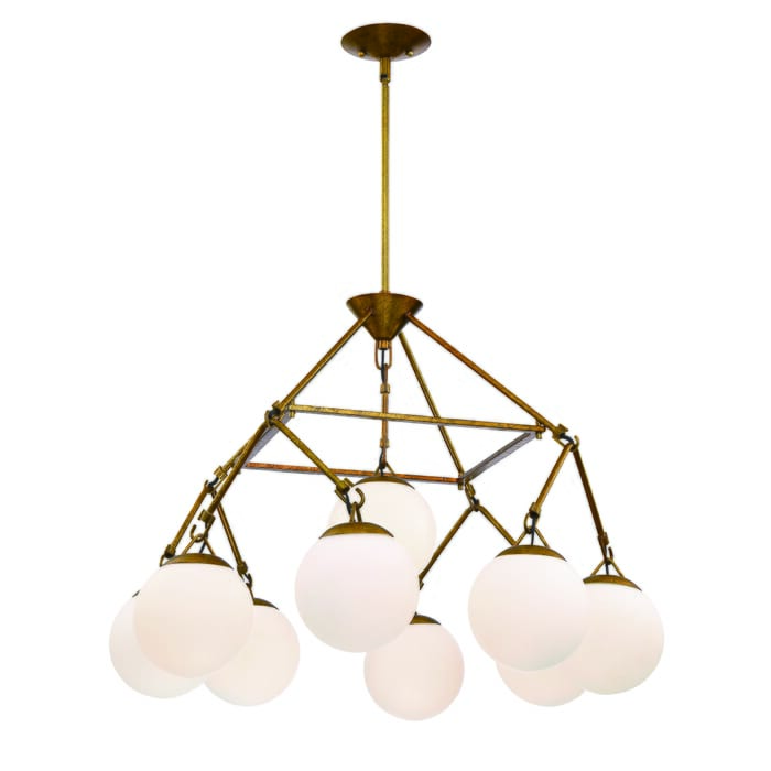 Craftmade Orion 9-Light Modern Chandelier in Patina Aged Brass Craftmade Orion 9-Light Modern Chandelier in Patina Aged Brass