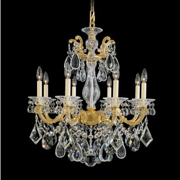 Schonbek La Scala 8-Light Chandelier in Heirloom Gold with Clear Heritage Crystals