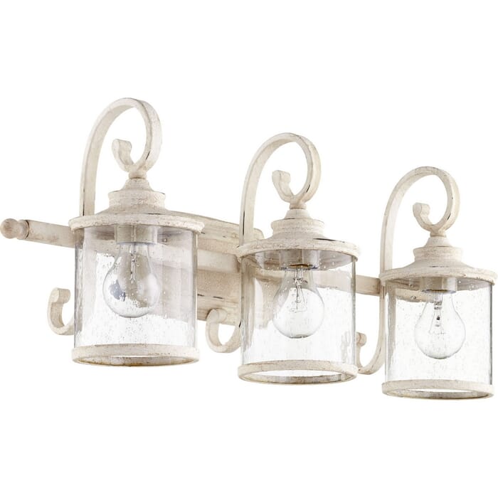 Quorum San Miguel 3-Light 11" Bathroom Vanity Light in Persian White Quorum San Miguel 3-Light 11" Bathroom Vanity Light in Persian White