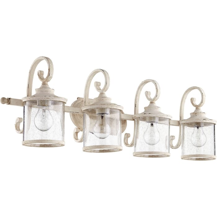 Quorum San Miguel 4-Light 11" Bathroom Vanity Light in Persian White Quorum San Miguel 4-Light 11" Bathroom Vanity Light in Persian White