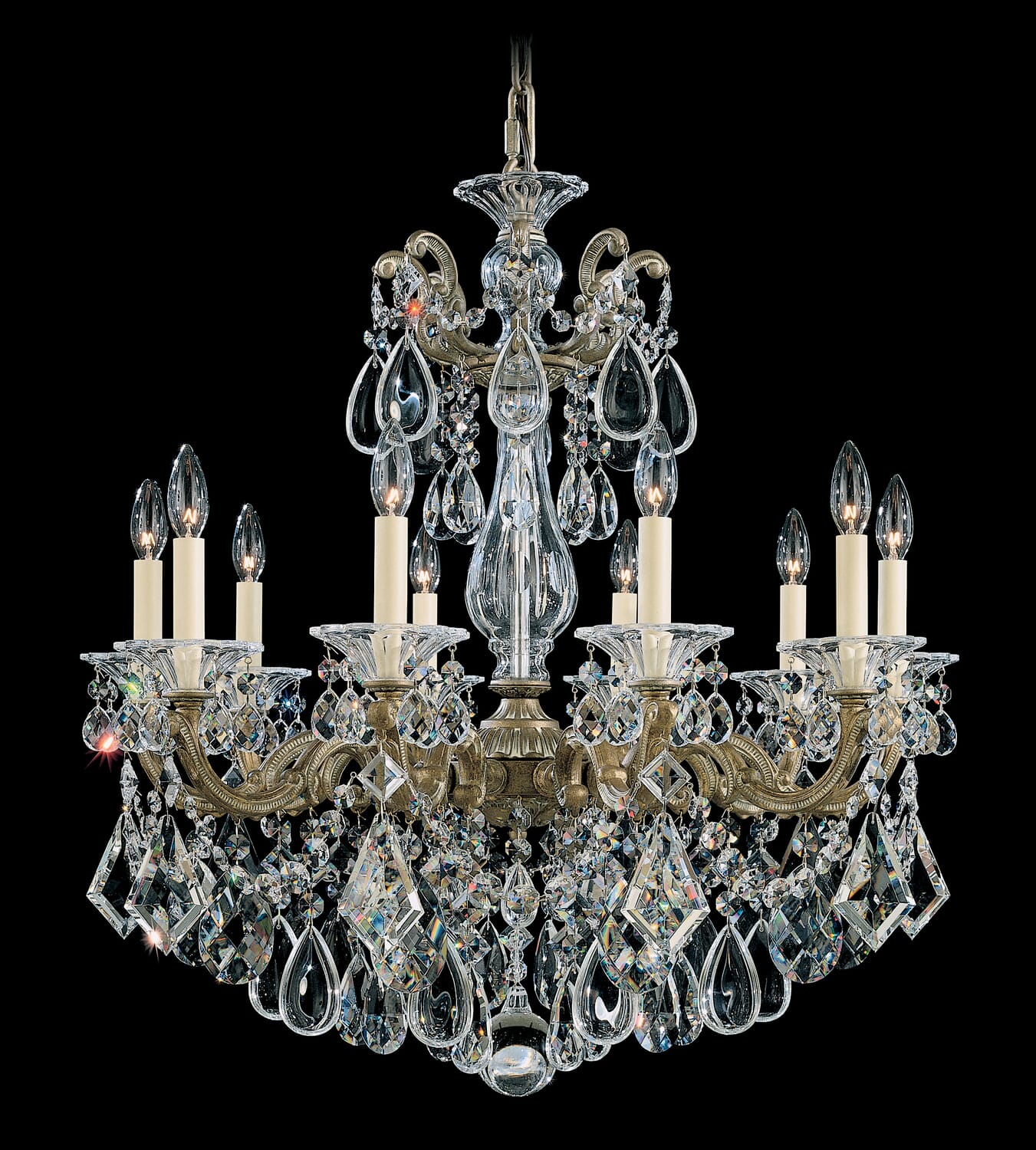 La Scala 10-Light Chandelier in Antique Silver