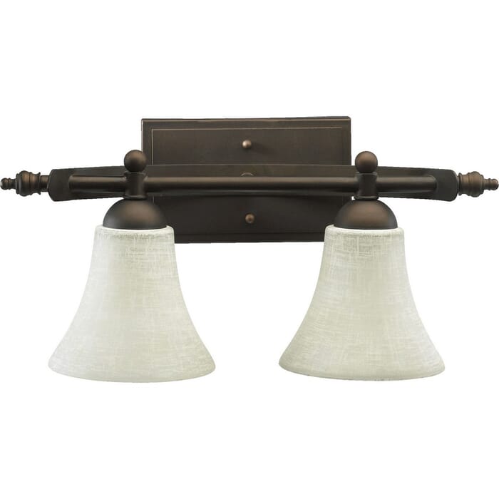 Quorum Aspen 2-Light 9" Bathroom Vanity Light in Oiled Bronze Quorum Aspen 2-Light 9" Bathroom Vanity Light in Oiled Bronze