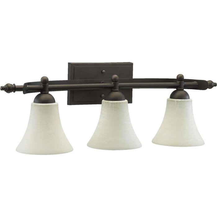 Quorum Aspen 3-Light 9" Bathroom Vanity Light in Oiled Bronze Quorum Aspen 3-Light 9" Bathroom Vanity Light in Oiled Bronze