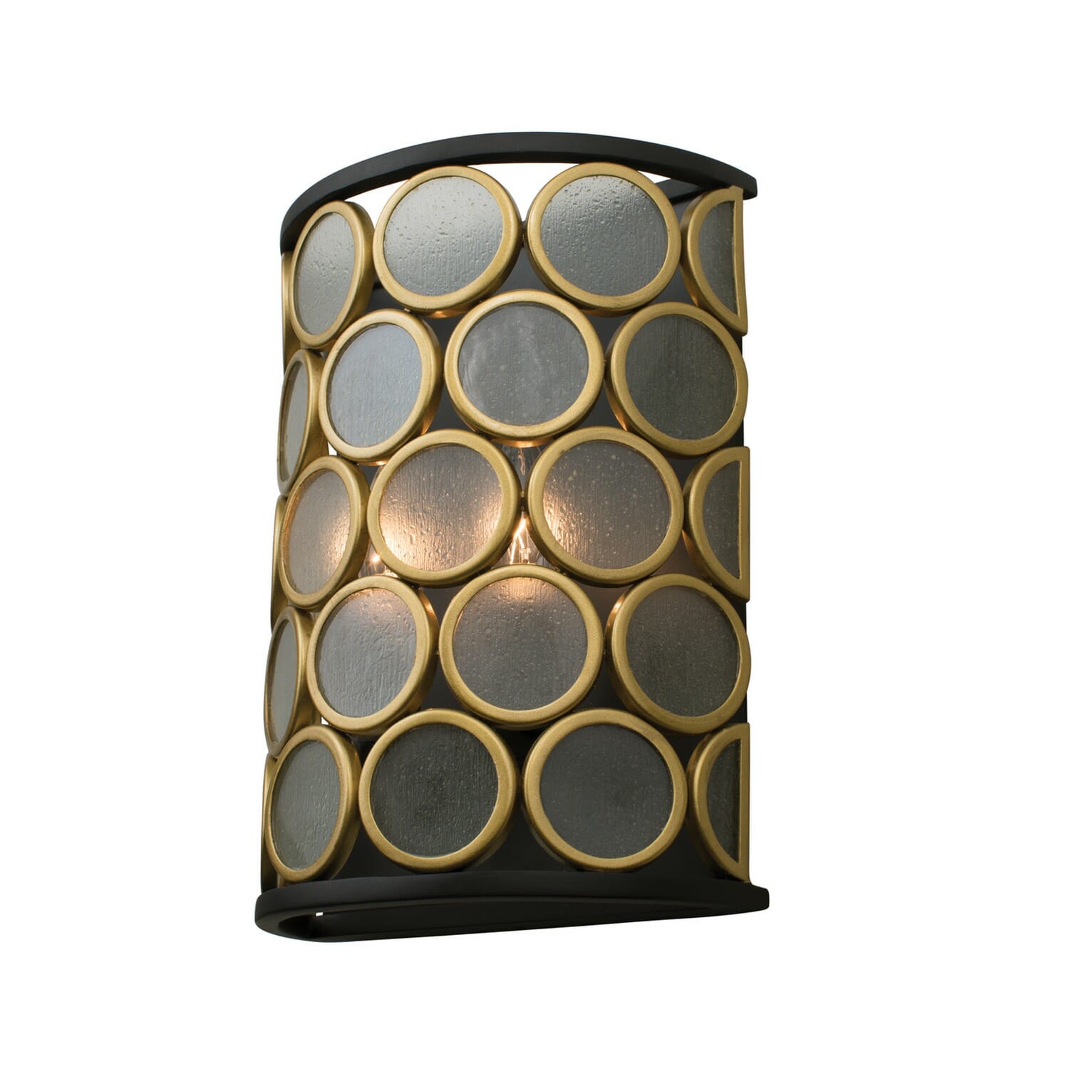 Corsa 2-Light Wall Sconce in Matte Black with Gold