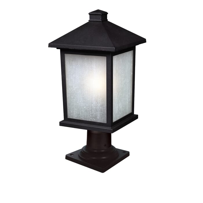 Z-Lite Holbrook 1-Light Outdoor Pier Mounted Fixture Light In Black Z-Lite Holbrook 1-Light Outdoor Pier Mounted Fixture Light In Black