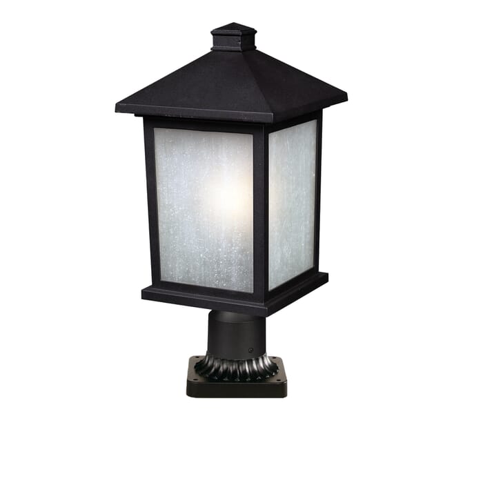 Z-Lite Holbrook 1-Light Outdoor Pier Mounted Fixture Light In Black Z-Lite Holbrook 1-Light Outdoor Pier Mounted Fixture Light In Black