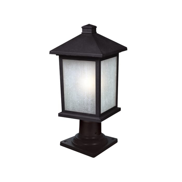 Z-Lite Holbrook 1-Light Outdoor Pier Mounted Fixture Light In Black Z-Lite Holbrook 1-Light Outdoor Pier Mounted Fixture Light In Black