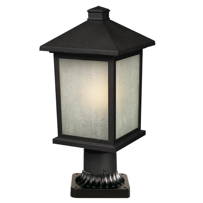 Z-Lite Holbrook 1-Light Outdoor Pier Mounted Fixture Light In Black Z-Lite Holbrook 1-Light Outdoor Pier Mounted Fixture Light In Black