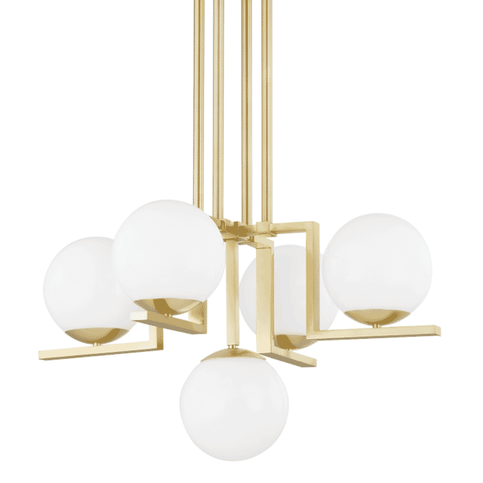 Hudson Valley Tanner 5-Light Chandelier in Aged Brass Hudson Valley Tanner 5-Light Chandelier in Aged Brass