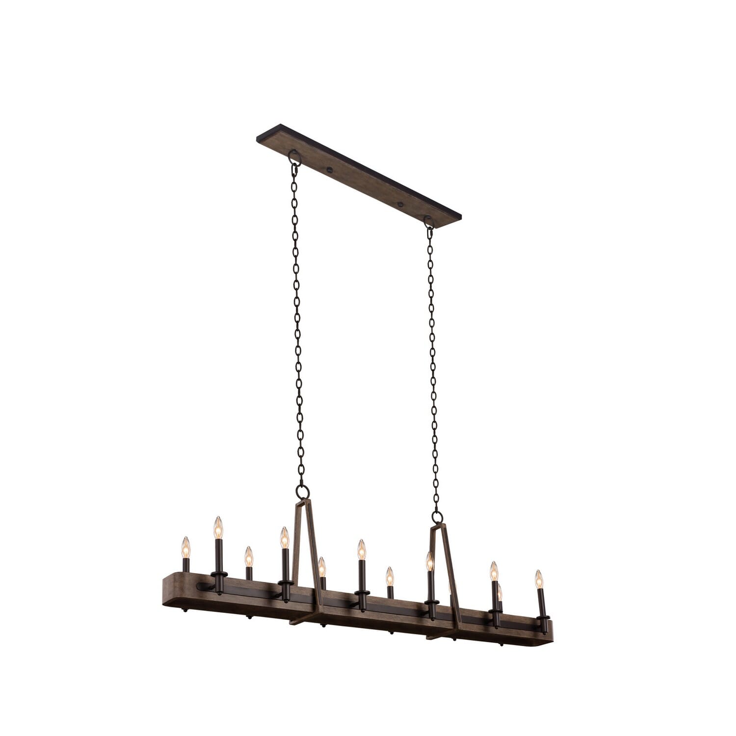 Kalco Duluth 12-Light Kitchen Island Light in Satin Bronze