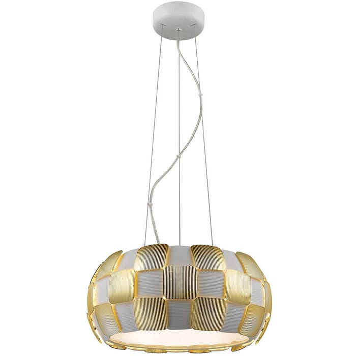 Access Lighting Layers Fluorescent 5-Light Pendant in White w/ Gold Access Lighting Layers Fluorescent 5-Light Pendant in White w/ Gold