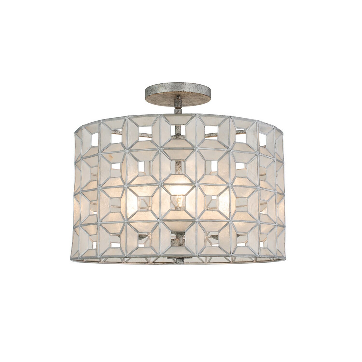 Kalco Prado 3-Light Ceiling Light in Oxidized Silver Leaf