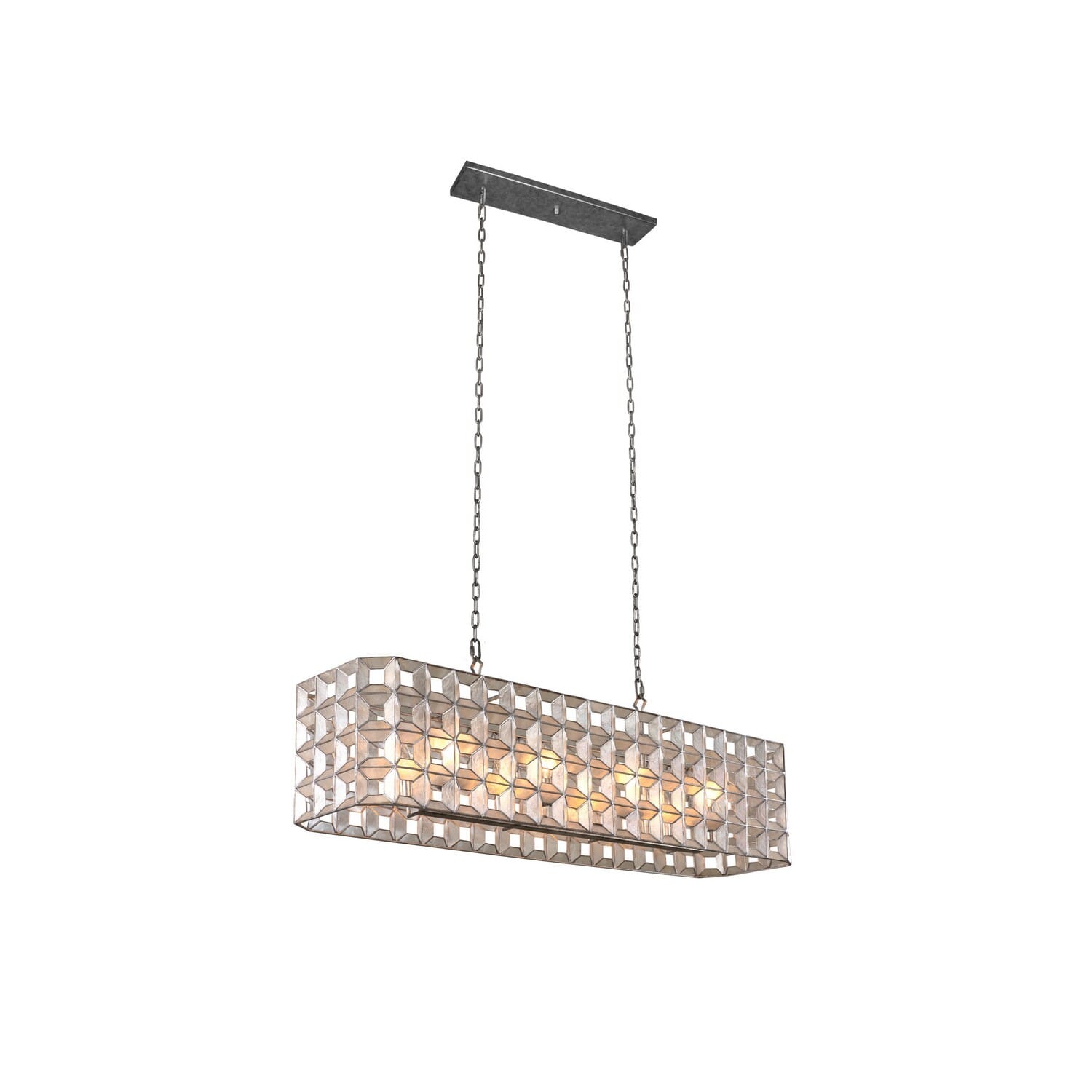 Prado 8-Light Kitchen Island Light in Oxidized Silver Leaf