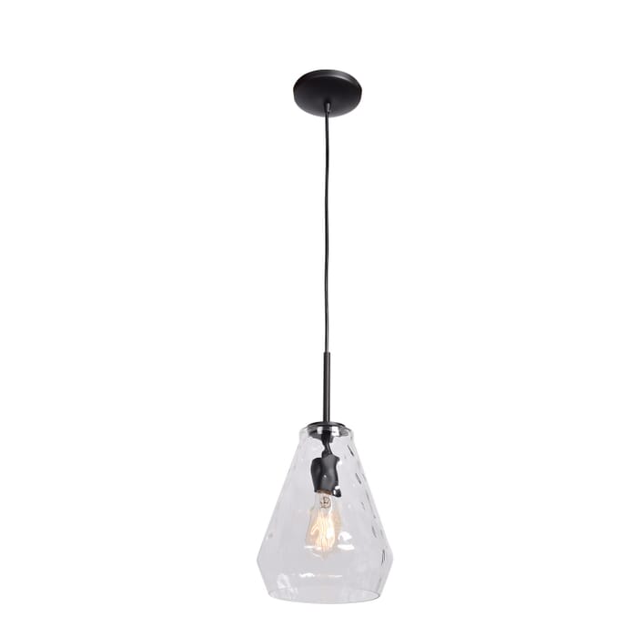 Clear Geo 1-Light LED Pendant in Black Clear Geo 1-Light LED Pendant in Black
