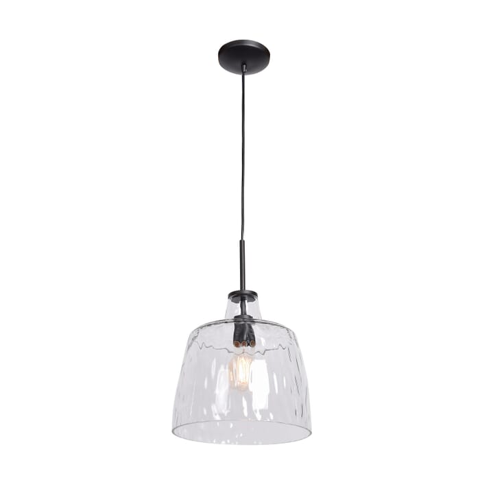 Clear 1-Light LED Pendant in Black Clear 1-Light LED Pendant in Black