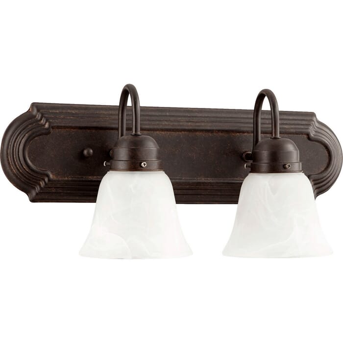 Quorum Quorum Home 2-Light 8" Bathroom Vanity Light in Toasted Sienna Quorum Quorum Home 2-Light 8" Bathroom Vanity Light in Toasted Sienna