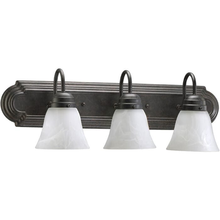 Quorum Quorum Home 3-Light 8" Bathroom Vanity Light in Toasted Sienna Quorum Quorum Home 3-Light 8" Bathroom Vanity Light in Toasted Sienna
