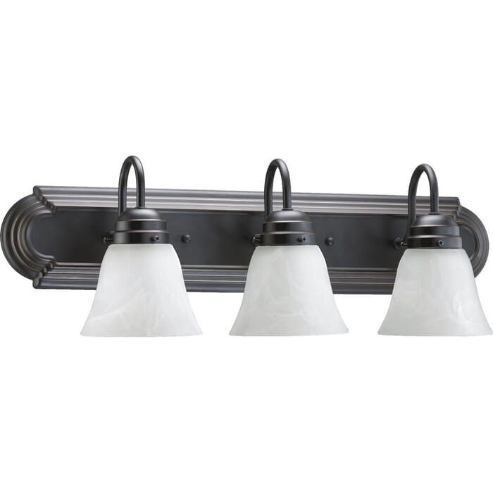 Quorum Quorum Home 3-Light 8" Bathroom Vanity Light in Old World Quorum Quorum Home 3-Light 8" Bathroom Vanity Light in Old World