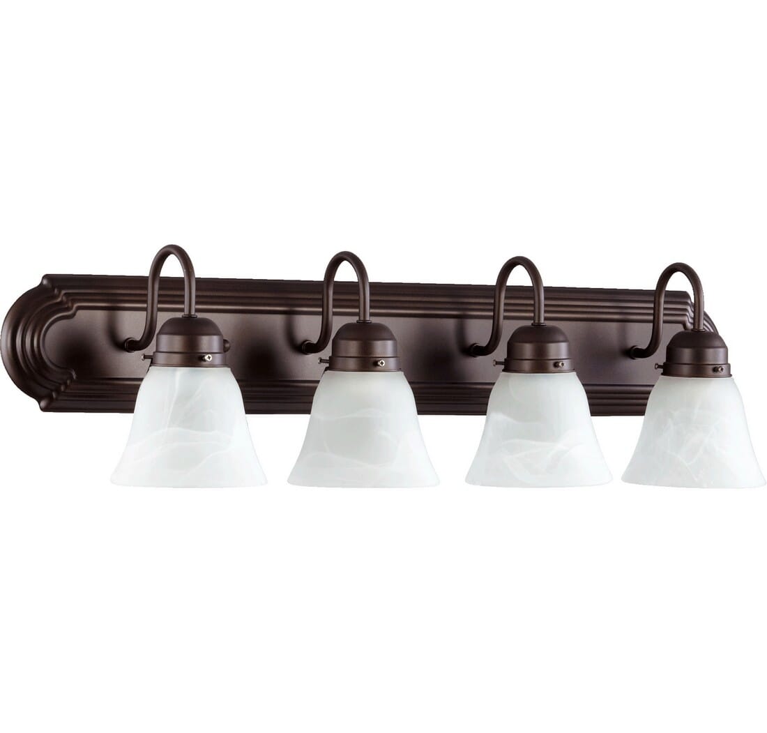 Quorum Quorum Home 4Light 8" Bathroom Vanity Light in Oiled Bronze