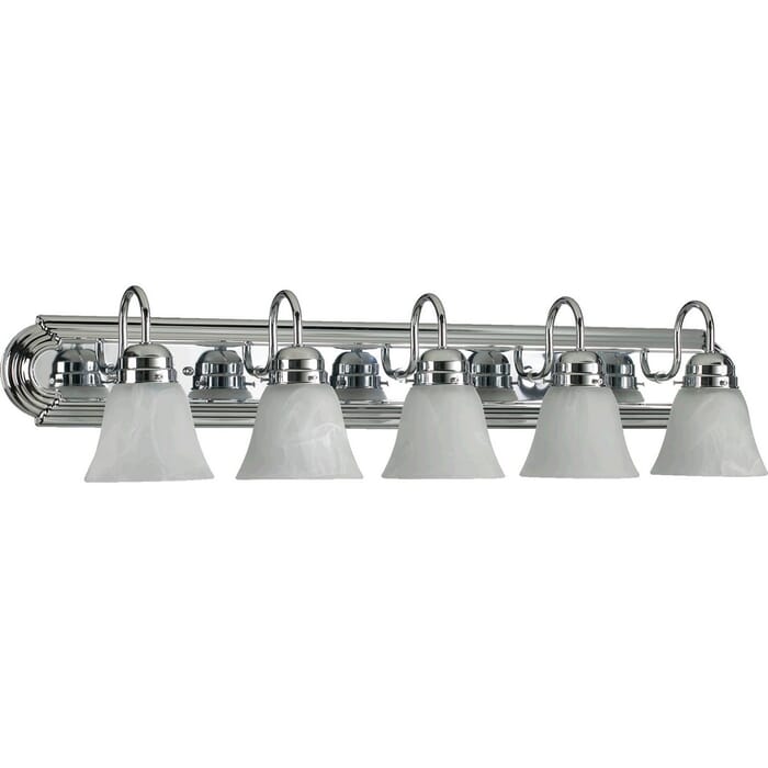 Quorum Quorum Home 5-Light 8" Bathroom Vanity Light in Chrome Quorum Quorum Home 5-Light 8" Bathroom Vanity Light in Chrome