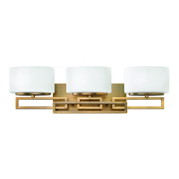 Hinkley Lanza 3-Light Bathroom Vanity Light in Brushed Bronze Hinkley Lanza 3-Light Bathroom Vanity Light in Brushed Bronze