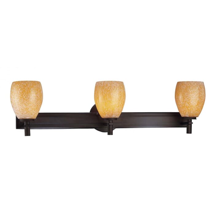 Minka Lavery Art Glass Bath 3-Light 29" Bathroom Vanity Light in Bronze Minka Lavery Art Glass Bath 3-Light 29" Bathroom Vanity Light in Bronze