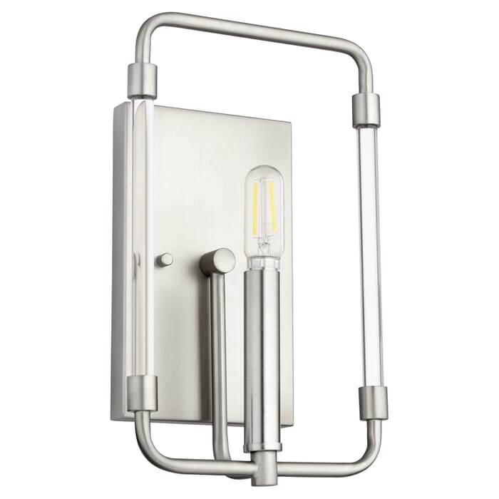Quorum Optic 11" Wall Sconce in Satin Nickel Quorum Optic 11" Wall Sconce in Satin Nickel