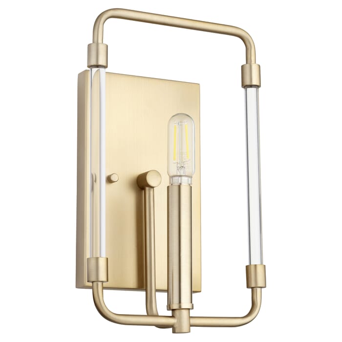 Quorum Optic 11" Wall Sconce in Aged Brass Quorum Optic 11" Wall Sconce in Aged Brass