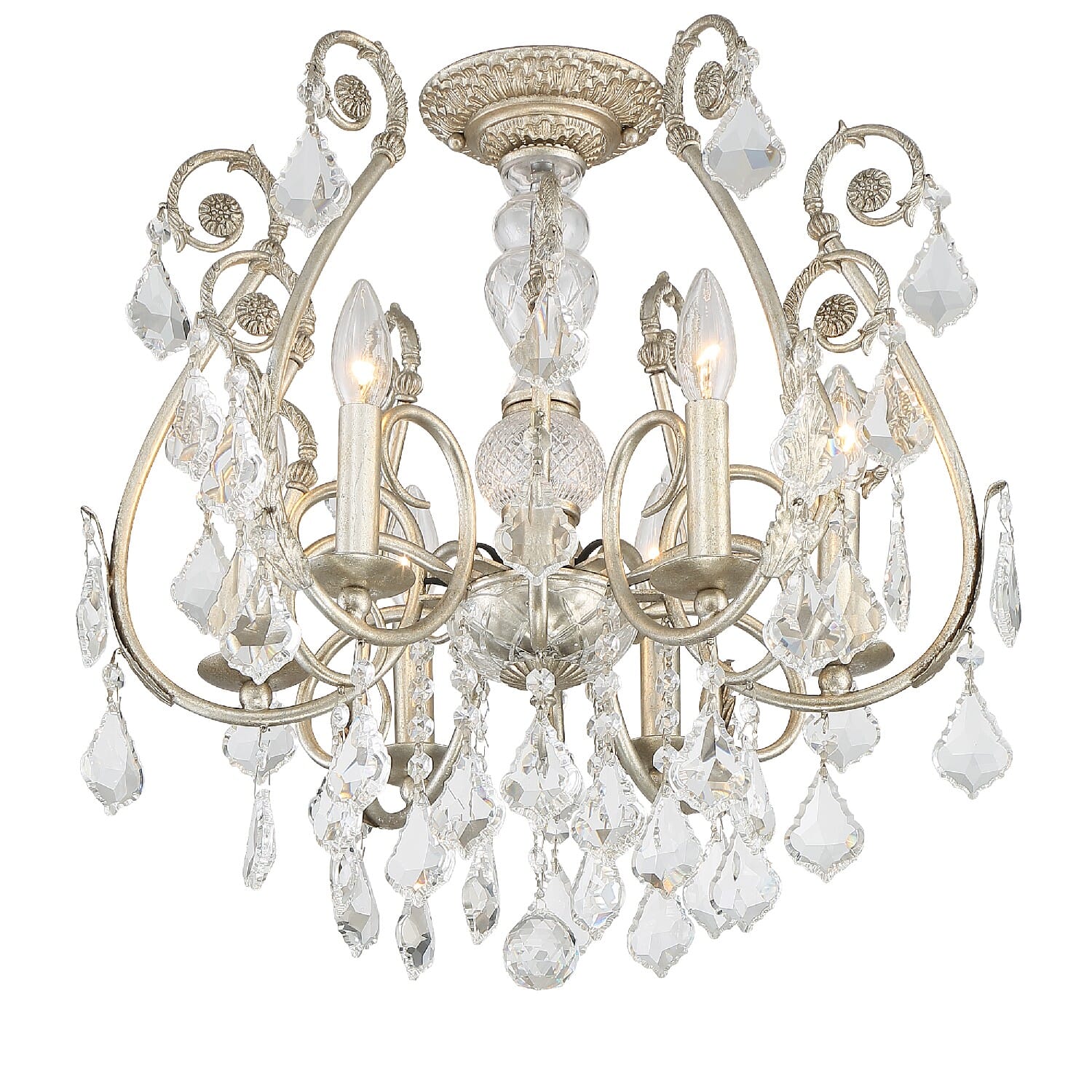 Regis 6-Light Ceiling Light in Olde Silver with Clear Hand Cut Crystals -  Crystorama, 5115-OS-CL-MWP_CEILING
