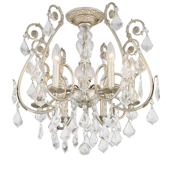 Crystorama Regis 6-Light Ceiling Light in Olde Silver with Clear Hand Cut Crystals Crystorama Regis 6-Light Ceiling Light in Olde Silver with Clear Hand Cut Crystals