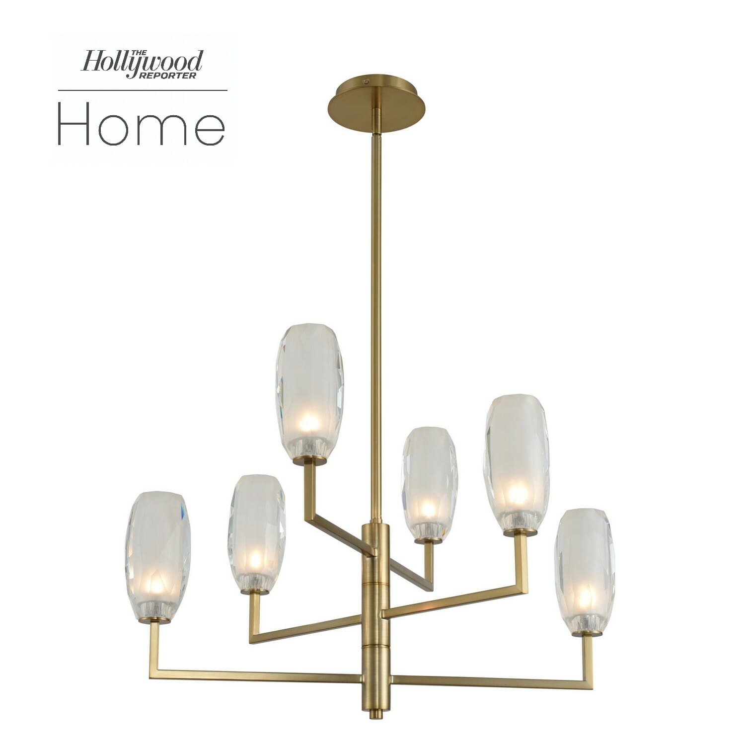 Kalco June 6-Light Chandelier in Winter Brass