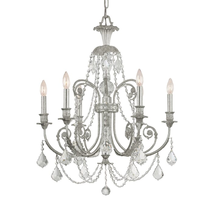 Crystorama Regis 6-Light 30" Traditional Chandelier in Olde Silver with Clear Swarovski Strass Crystals Crystorama Regis 6-Light 30" Traditional Chandelier in Olde Silver with Clear Swarovski Strass Crystals