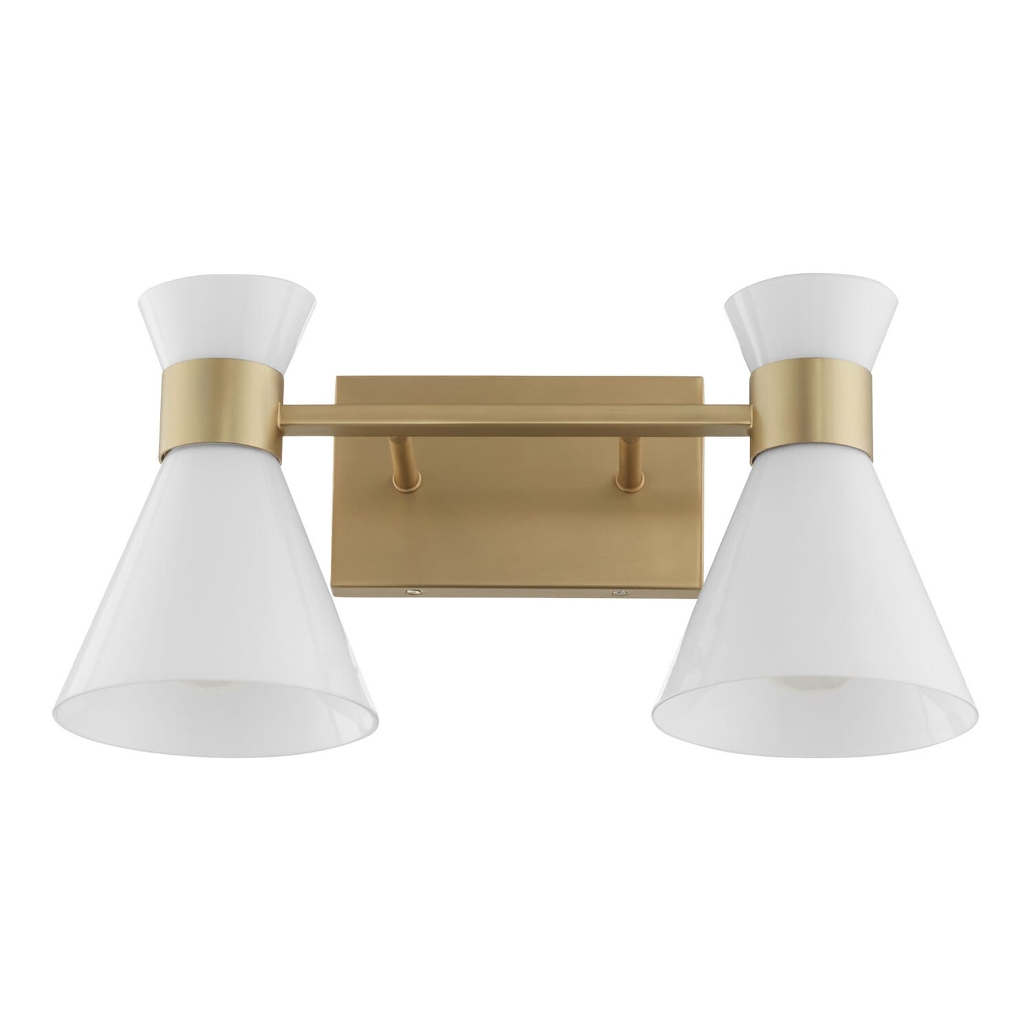 Aged Brass  Gloss Opal Two Light Vanity from the Beldar Collection