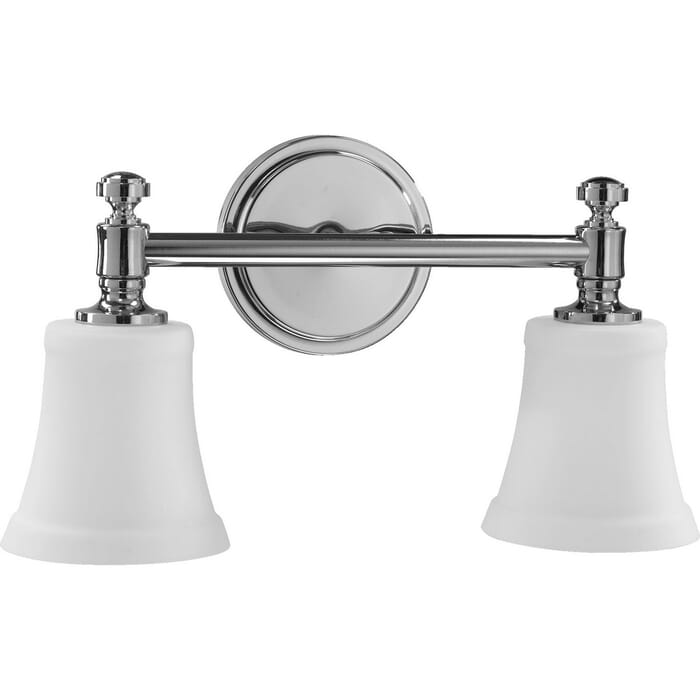 Quorum Rossington 2-Light Bathroom Vanity Light in Chrome Quorum Rossington 2-Light Bathroom Vanity Light in Chrome