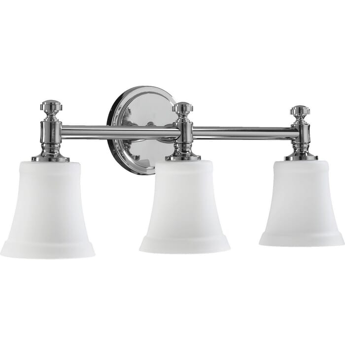 Quorum Rossington 3-Light Bathroom Vanity Light in Chrome Quorum Rossington 3-Light Bathroom Vanity Light in Chrome