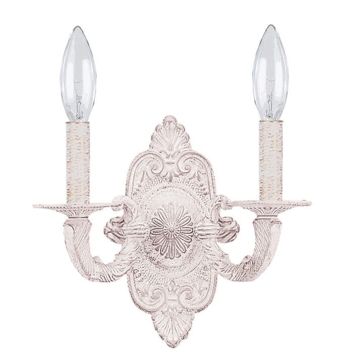 Crystorama Paris Market 2-Light 10" Wall Sconce in Antique White Crystorama Paris Market 2-Light 10" Wall Sconce in Antique White