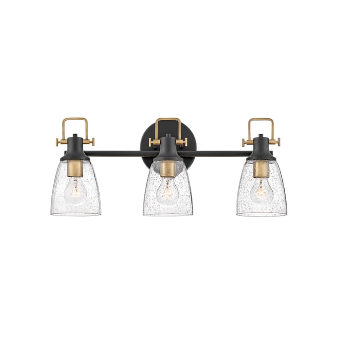 Hinkley Easton 3-Light Bathroom Vanity Light In Black Hinkley Easton 3-Light Bathroom Vanity Light In Black