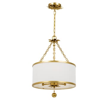 Crystorama Broche 3-Light 20" Traditional Chandelier in Antique Gold