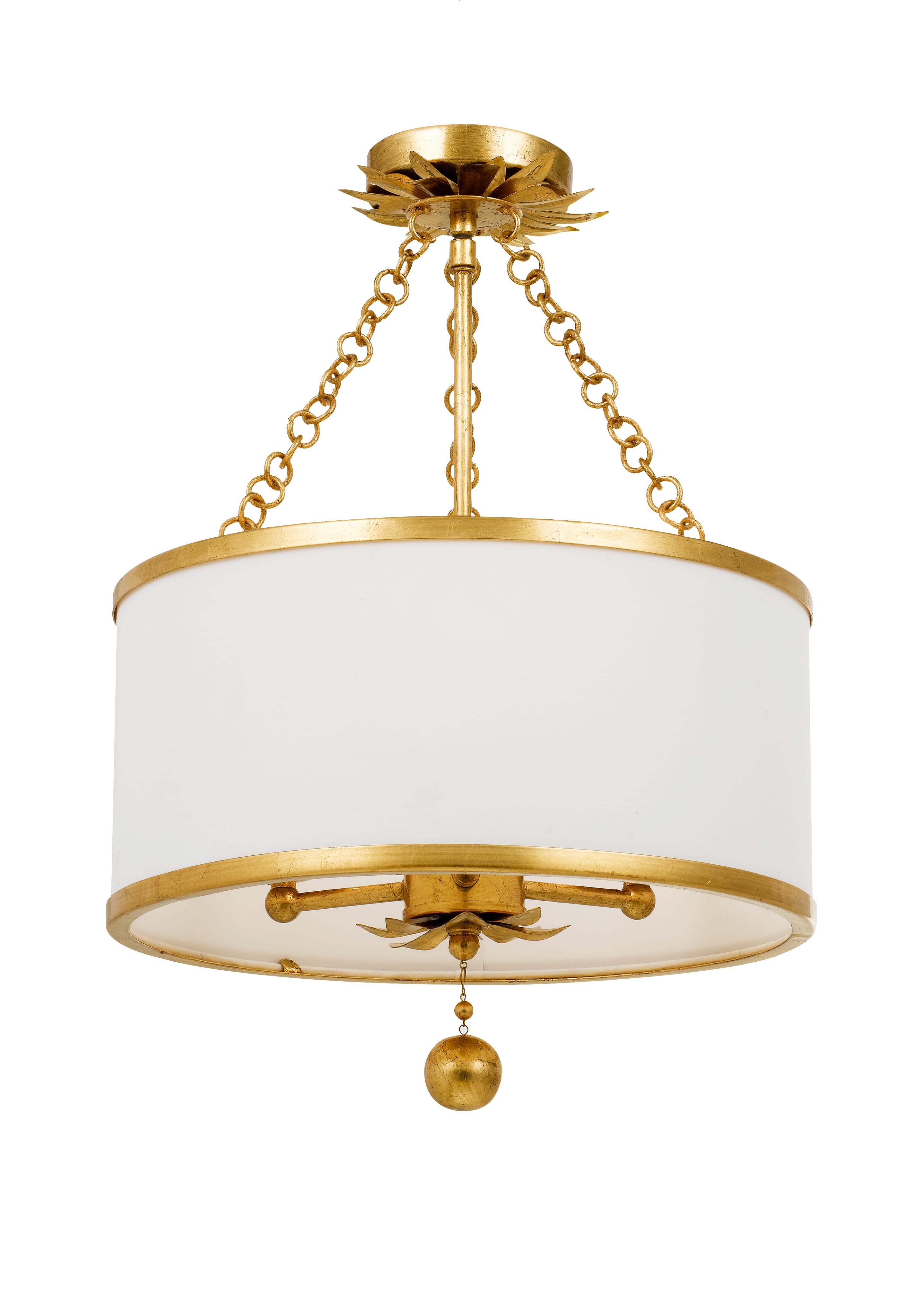 Broche 3-Light 14"" Ceiling Light in Antique Gold -  Crystorama, 513-GA_CEILING