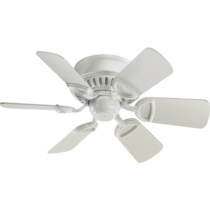 Quorum Medallion 30" Flush Mount Ceiling Fan in Studio White Quorum Medallion 30" Flush Mount Ceiling Fan in Studio White